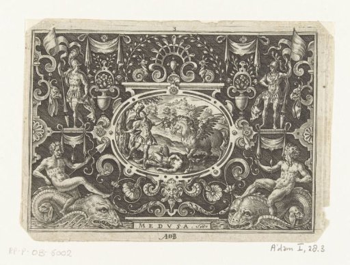 Cartouche: Perseus with the Head of Medusa