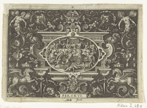 Cartouche: Phineus Disrupts the Wedding of Perseus and Andromeda