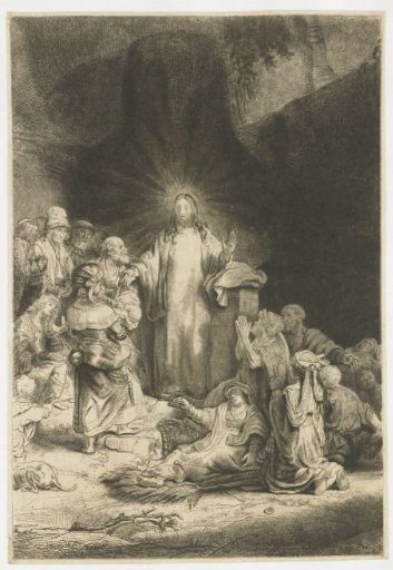 The Hundred Guilder Print: the central piece with Christ preaching