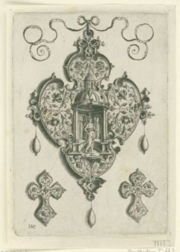 Front of a pendant: with Diana in a niche