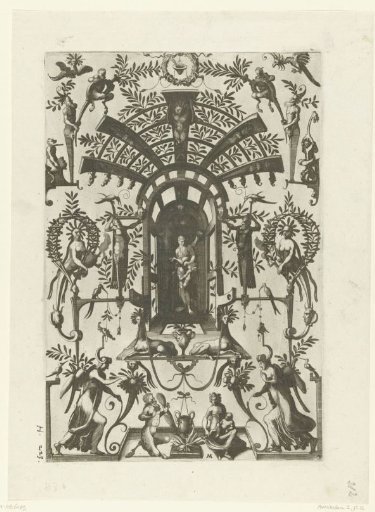 Chronos in a niche with a child under his arm