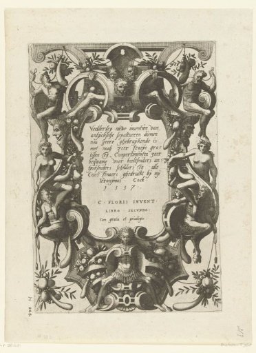Title page with satyrs and women
