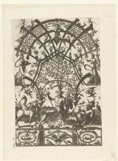 Flat Decoration: Basement with Scrollwork and Figures