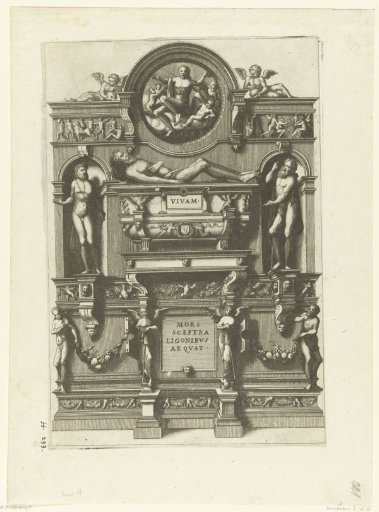 Sarcophagus against a Wall, with a Corpse of a Man