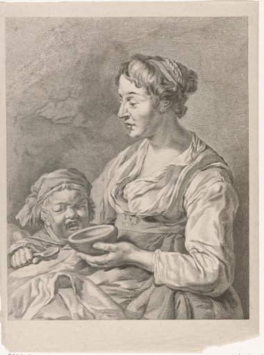 Mother feeding her child