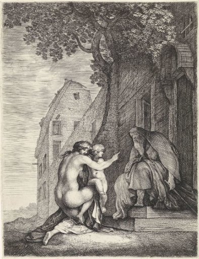Naked Woman and Child with an Old Man