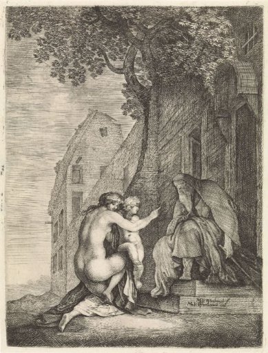 Naked Woman and Child with an Old Man