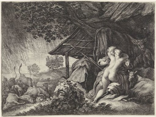 Shepherd and Shepherdess Sheltering from a Storm
