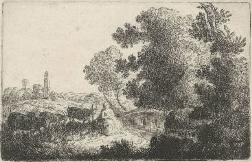 Landscape with a shepherdess and cattle