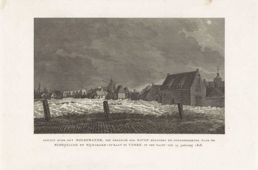 Flood at the Molenwater and the Harbour in Veere, 1808