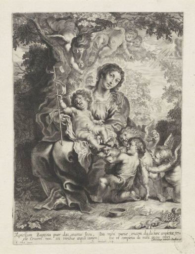 Mary with Child Jesus, John the Baptist and angels