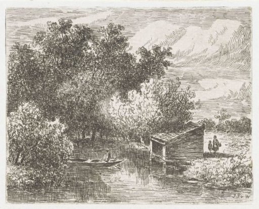 Boathouse on a river