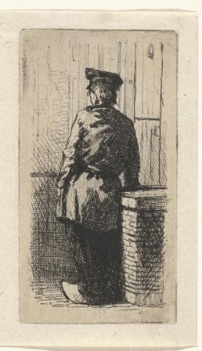 Young man on wooden clogs