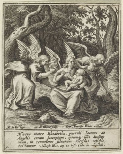 John the Baptist with Three Angels in the Wilderness