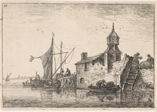 Landing place near a building with a tower