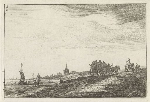 Coastline with horse and cart