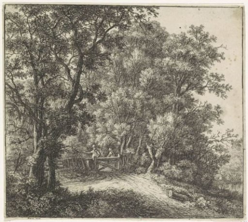 Two Figures by a Gate