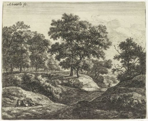 Resting Family along a Forest Path