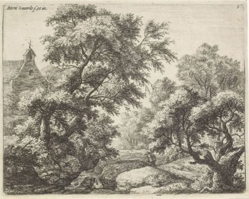 Peddler on a forest path