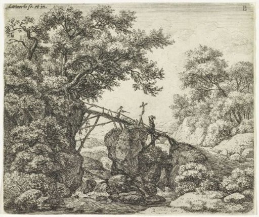 Shepherd on a Sloping Bridge