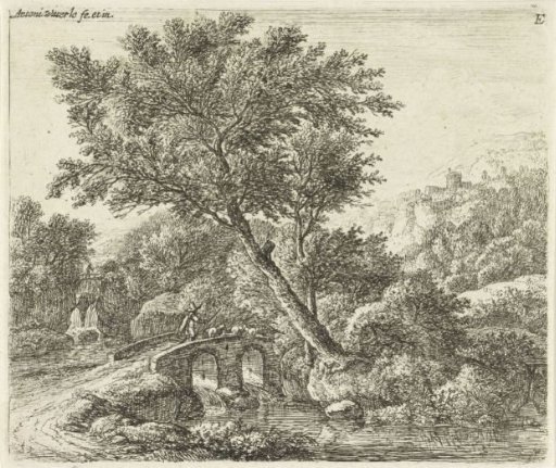 Shepherd on a Stone Bridge