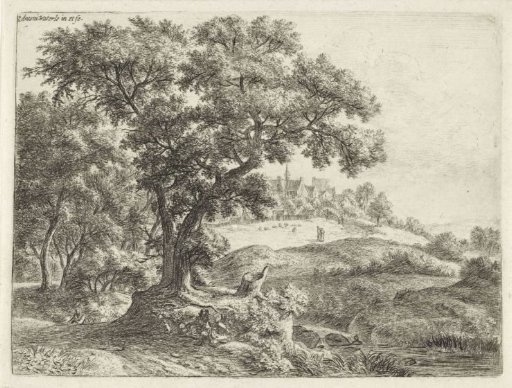 Village on the edge of the woods