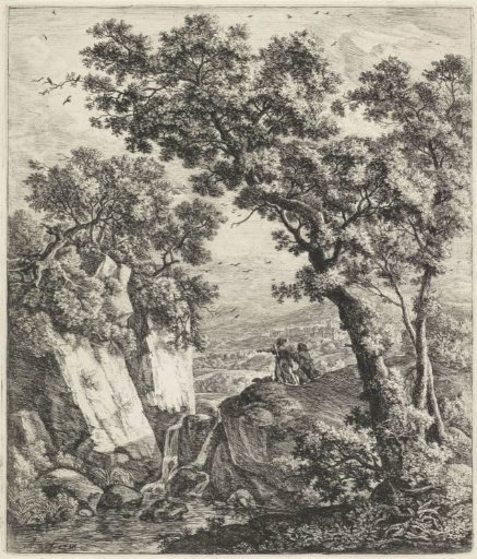 Tobias and the Angel by a Waterfall