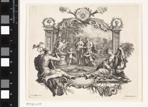 Vignette with a Loving Couple on a Field
