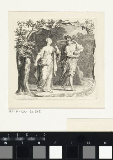 Vignet met Theseus en Ariadne