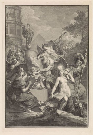 Allegorical Figures around a Sphinx