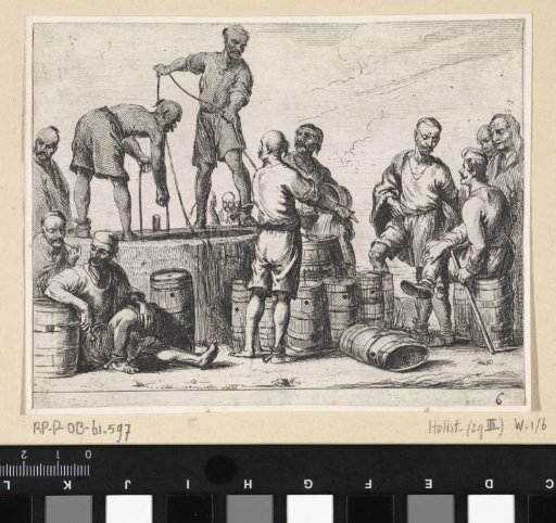 Muslim galley slaves around a well