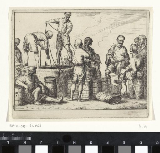 Islamic galley slaves around a well