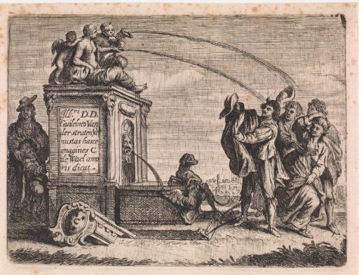 Group of People at a Fountain