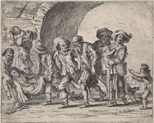 Drunken Company at a City Gate