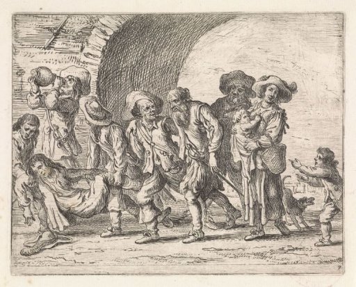 Drunken Company at a City Gate