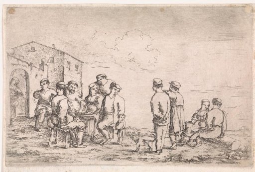 Company Outside an Inn