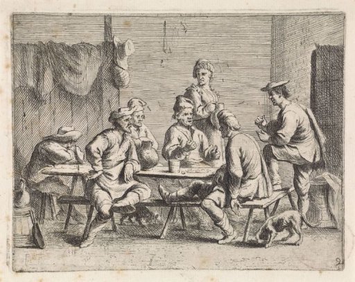 Six Peasants and an Innkeeper in an Inn