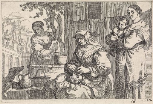Old Woman Unloosing a Child