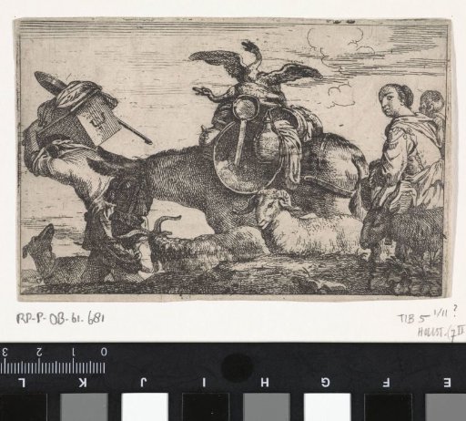 Donkey laden with two geese and household goods