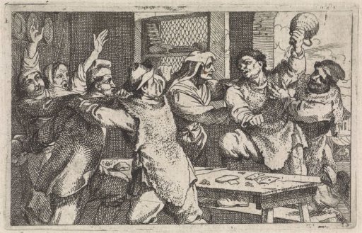 Peasants fighting in an inn
