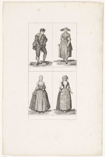 Four Figures in Holland Costume