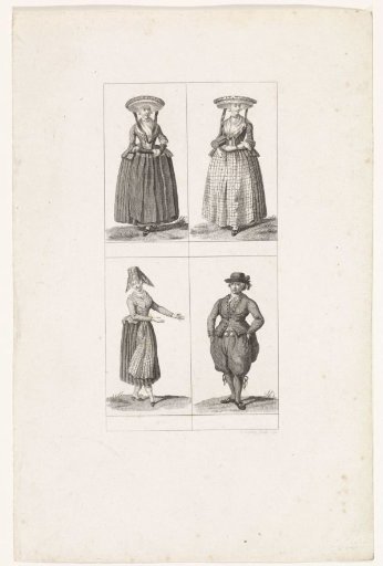 Four Figures in Frisian Costume