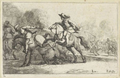 Pawing Horse and the Rider Shooting Backwards