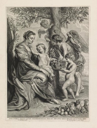 Mary with Child and Three Angels