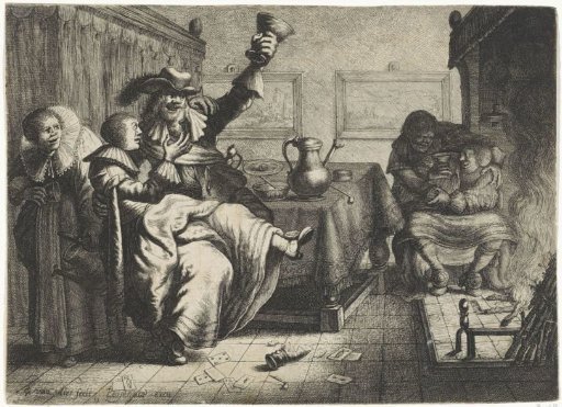 Two Amorous Couples in an Inn