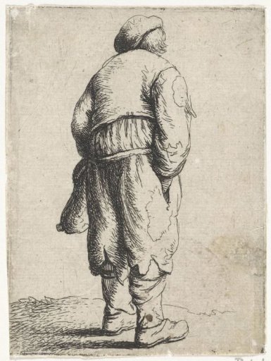 Figure seen from the back with hands in pockets