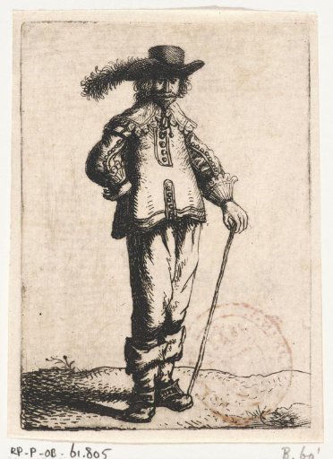 Man with hat and walking stick