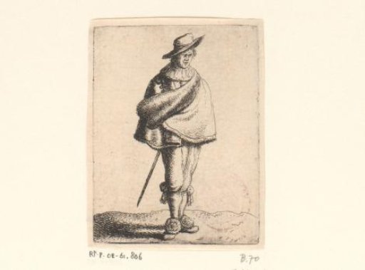 Young man with hat and cloak