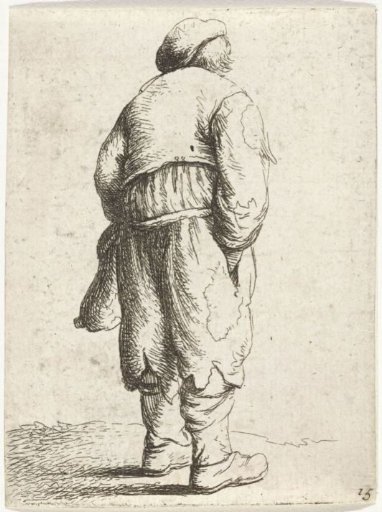 Figure seen from the back with hands in pockets