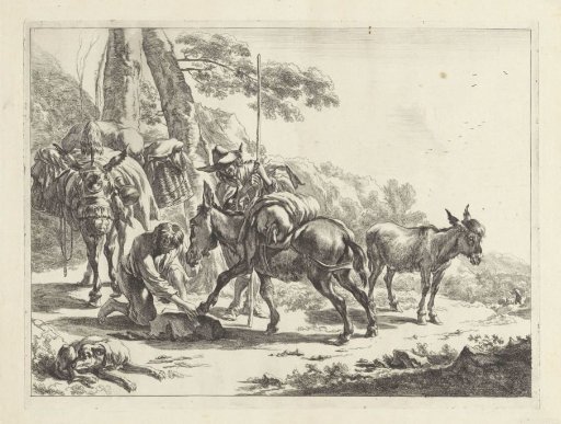 Farrier with a donkey